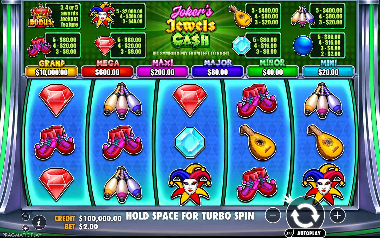 Joker's Jewels Cash gameplay