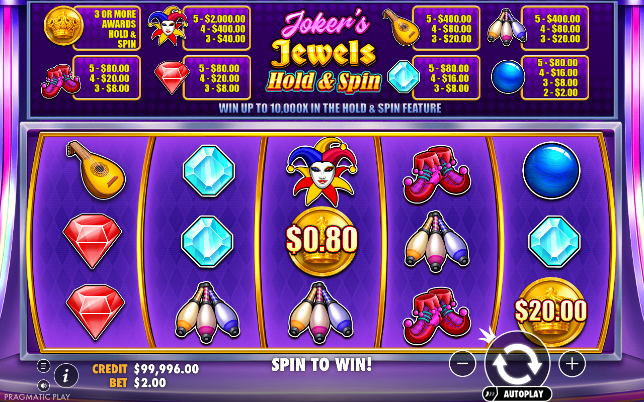 Joker's Jewels Hold & Spin gameplay