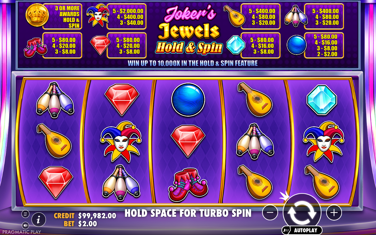 Joker's Jewels Hold & Spin gameplay
