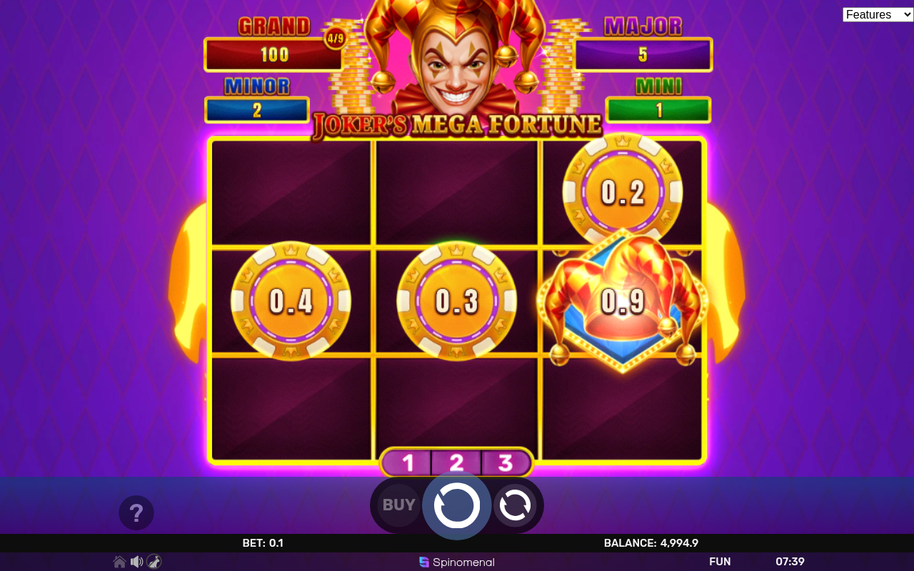 Joker's Mega Fortune - Blast The Bonus 3x3 bonus round