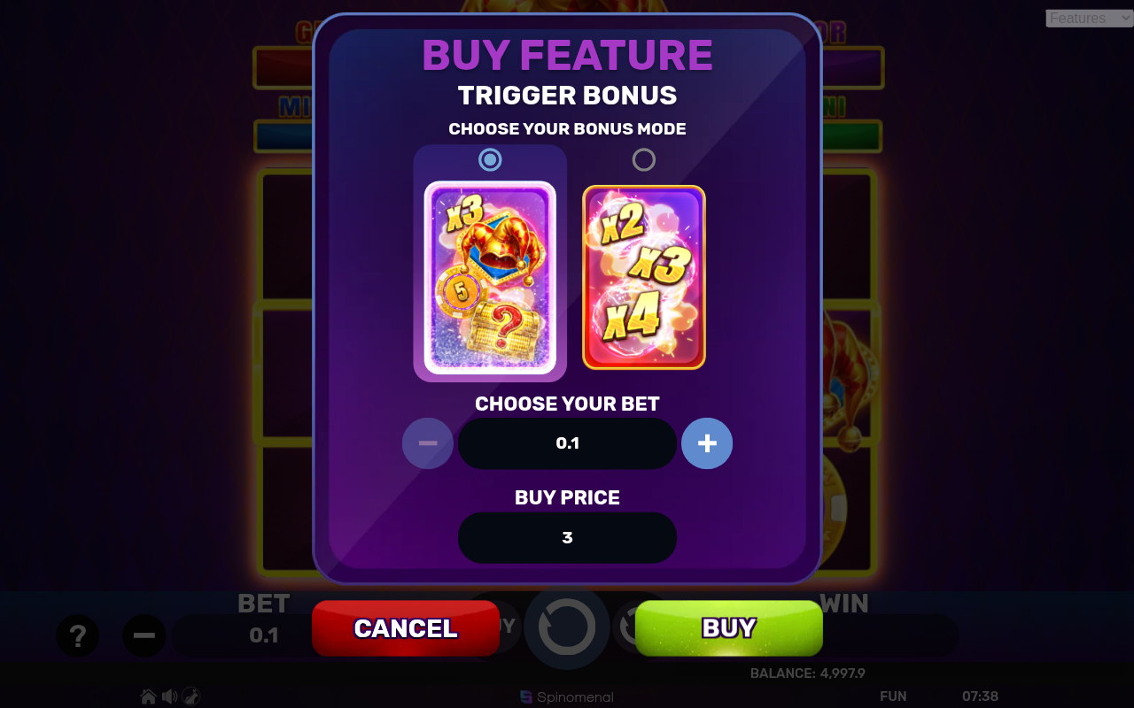 Joker's Mega Fortune - Blast The Bonus 3x3 bonus buy