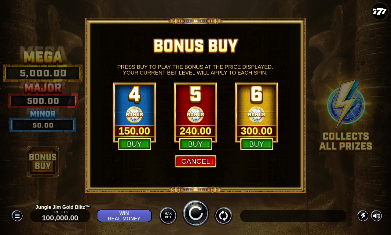 Jungle Jim Gold Blitz bonus buy