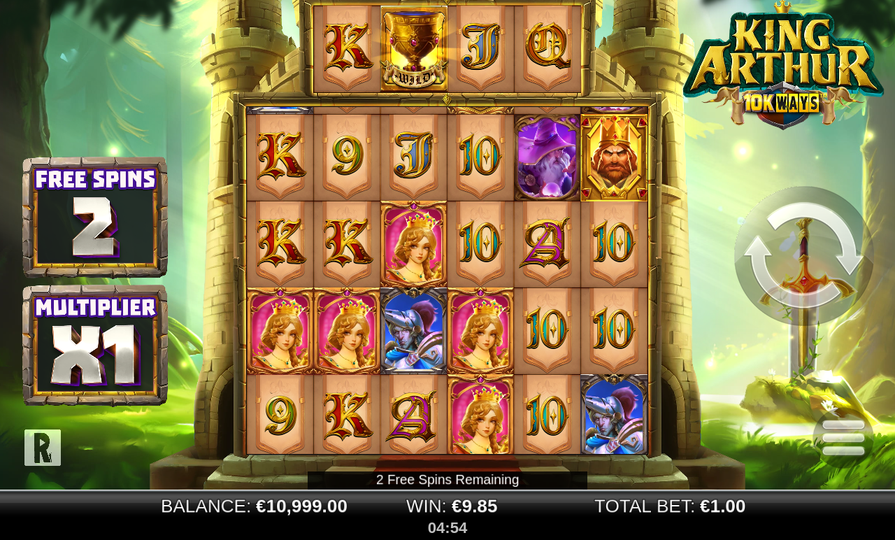 King Arthur 10K Ways free spins gameplay