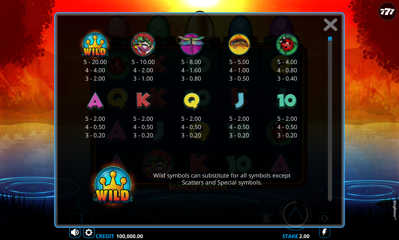 Kingfisher information screen