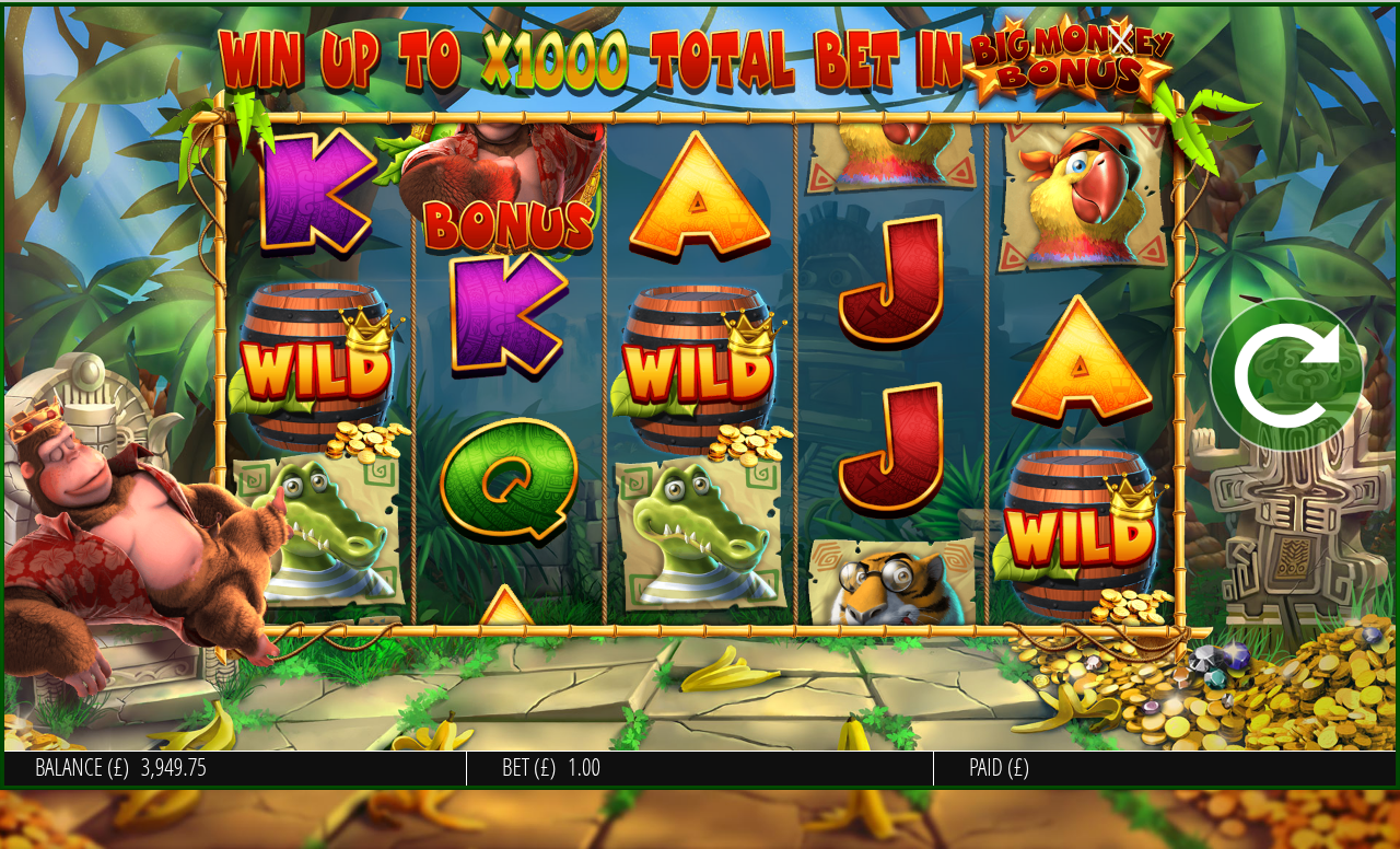 King Kong Cash gameplay showing the King Kong Bonus ladder