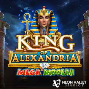King of Alexandria Mega Moolah slot by Neon Valley Studios