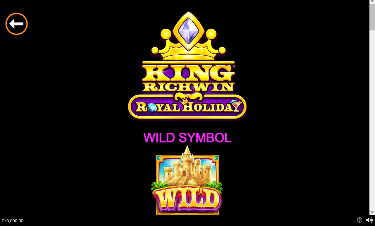 King Richwin: Royal Holiday information screen