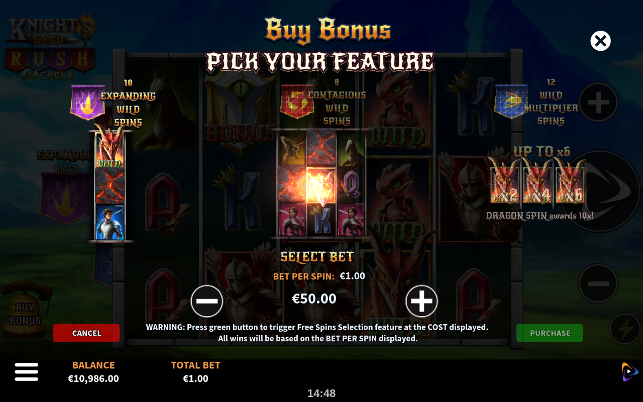 Knight's Gold Rush 3 Cycle bonus buy