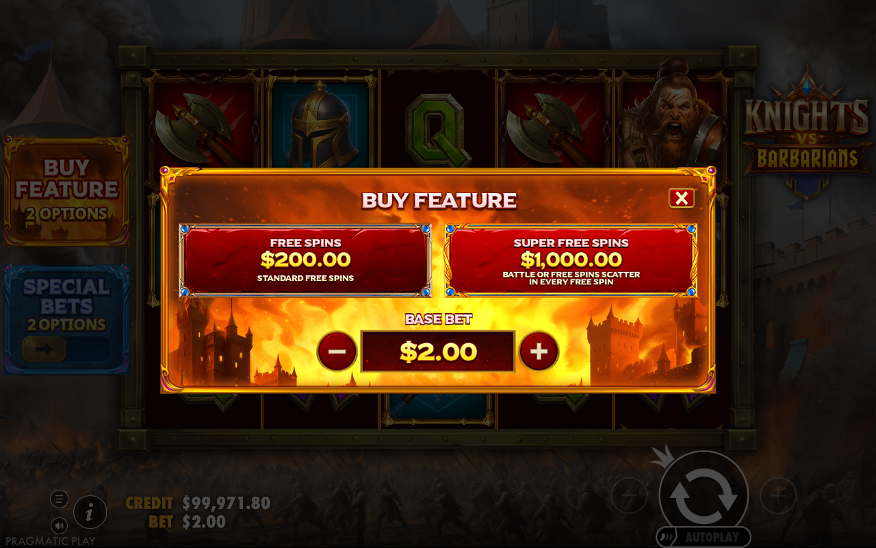 Knights vs Barbarians bonus buy