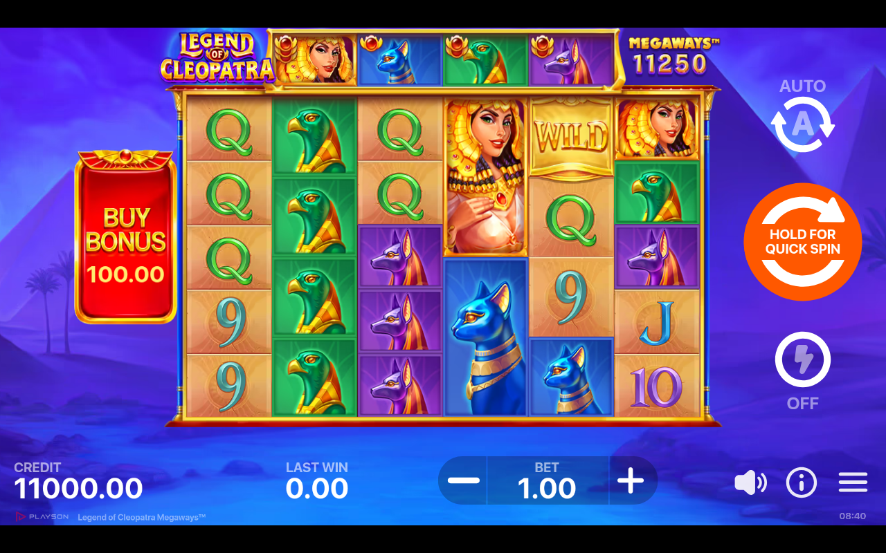 Legend of Cleopatra Megaways base game