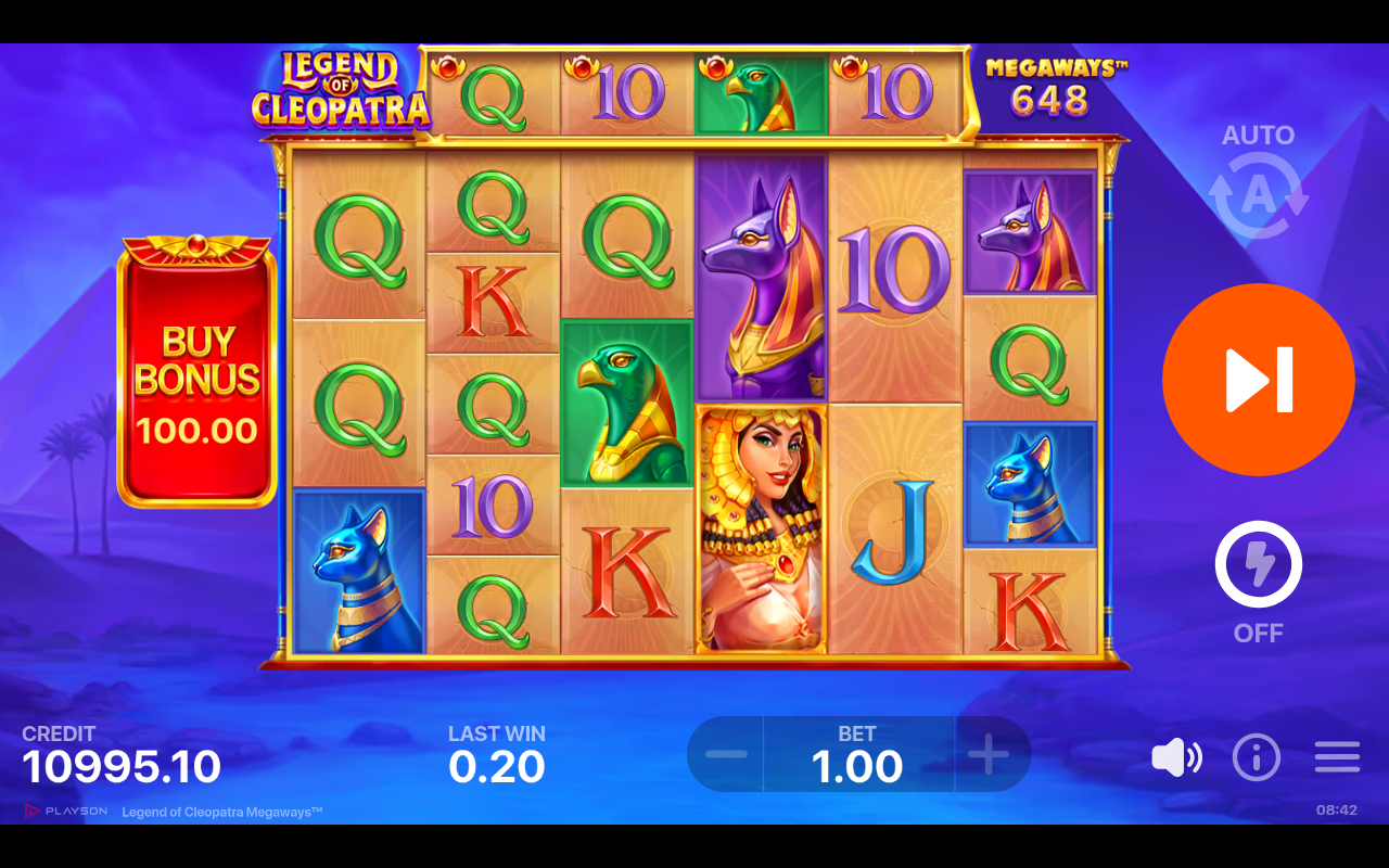 Legend of Cleopatra Megaways gameplay