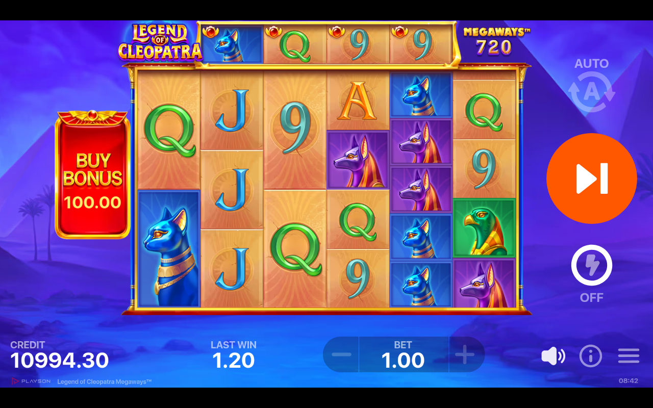Legend of Cleopatra Megaways gameplay