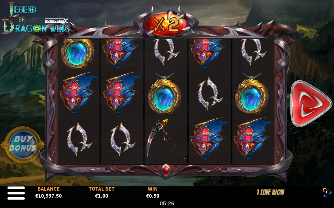 Legend of Dragon Wins DoubleMax gameplay with X2 multiplier