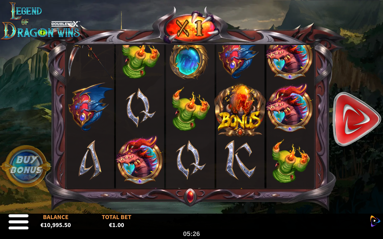 Legend of Dragon Wins DoubleMax gameplay with Bonus scatter landing