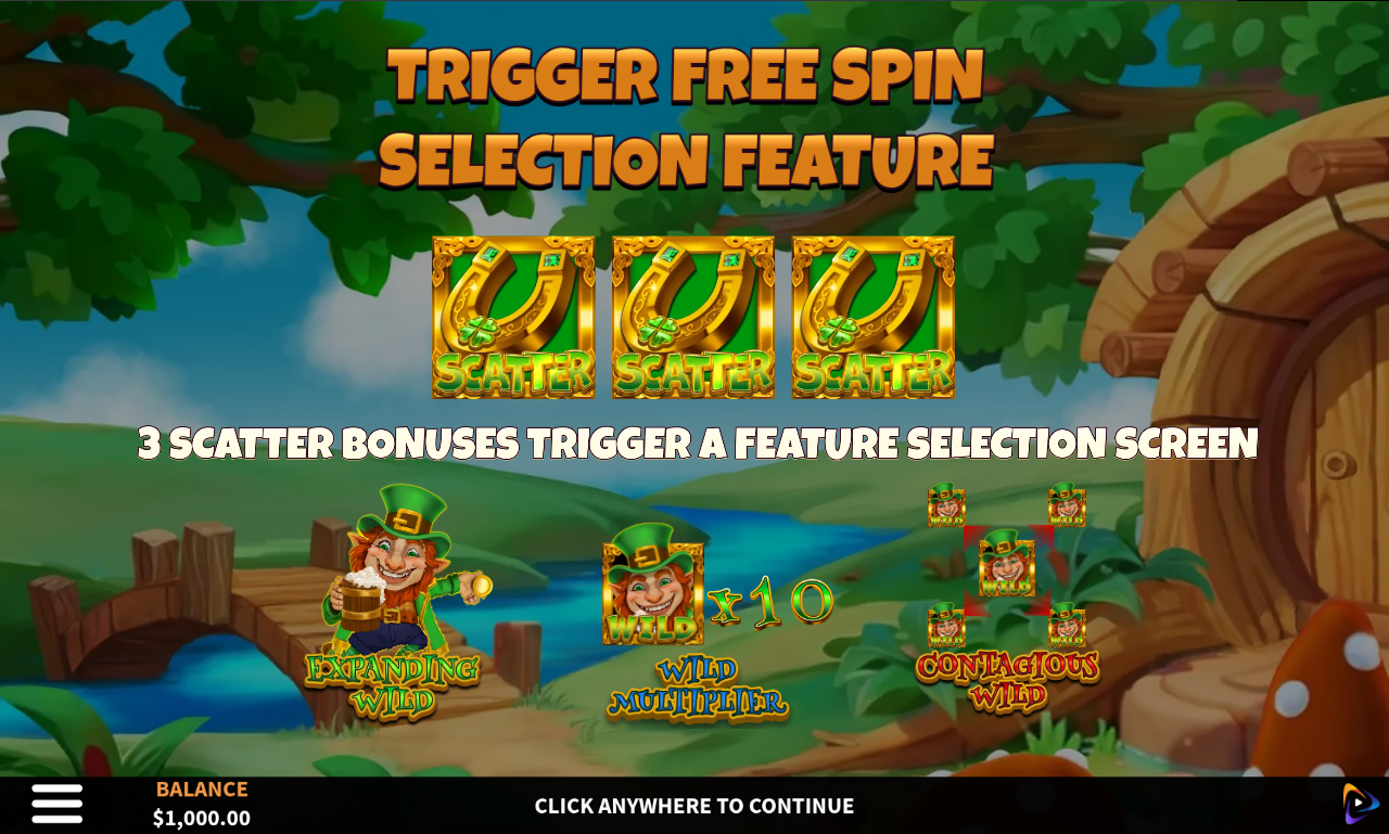 Leprechaun's Gold Garden information screen