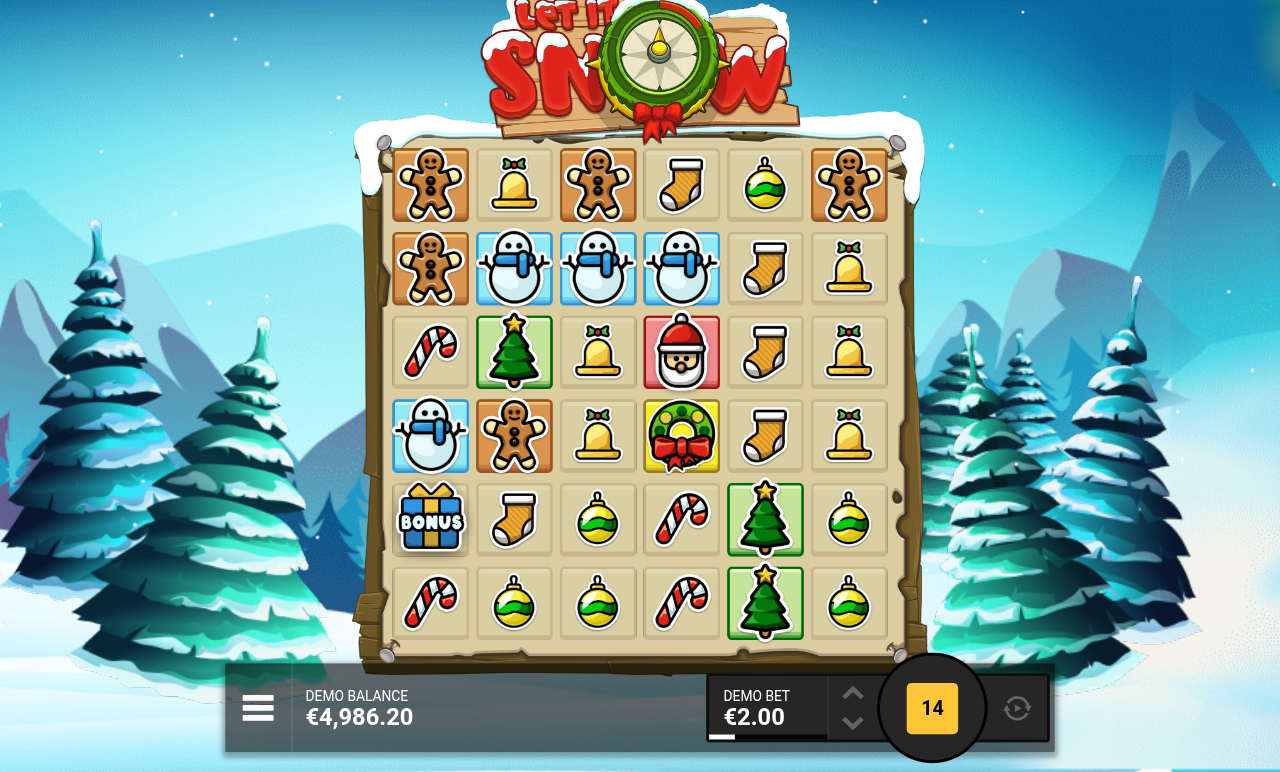 Let It Snow bonus symbols on the grid