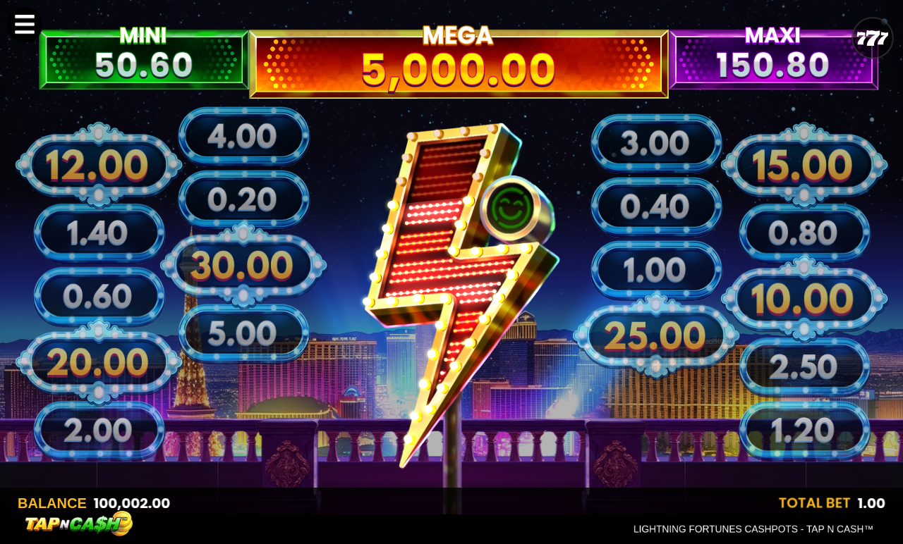Lightning Fortunes Cashpots - Tap n Cash gameplay