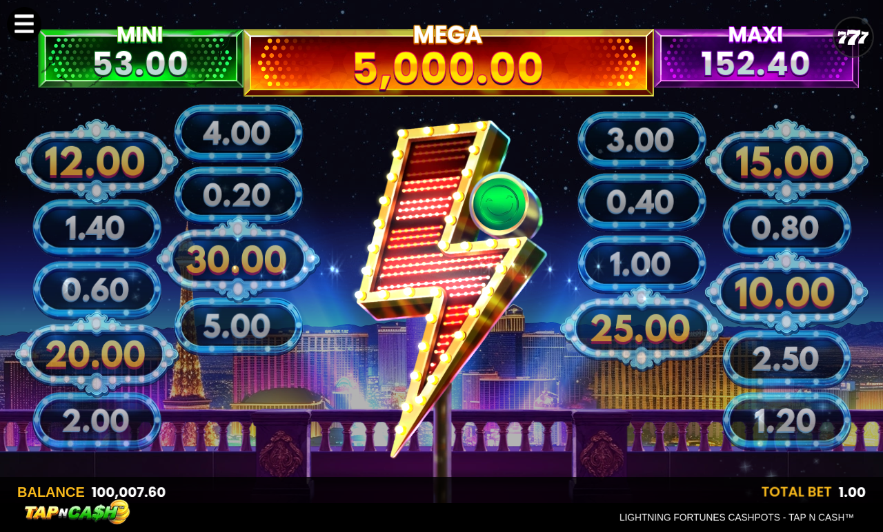 Lightning Fortunes Cashpots - Tap n Cash gameplay