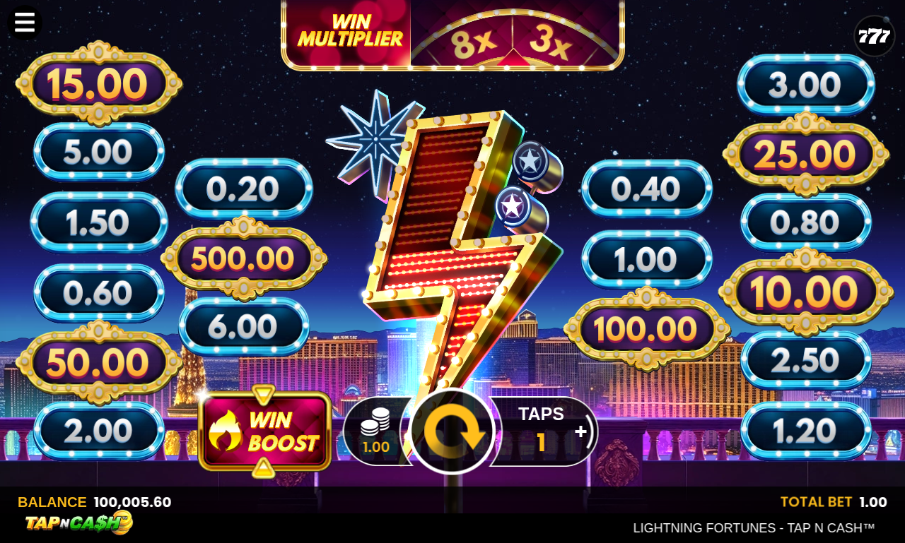 Lightning Fortunes - Tap n Cash gameplay