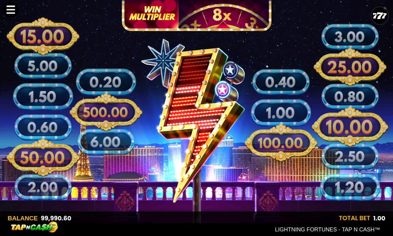 Lightning Fortunes - Tap n Cash gameplay