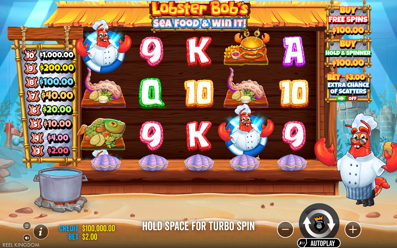 Lobster Bob's Sea Food and Win It base game