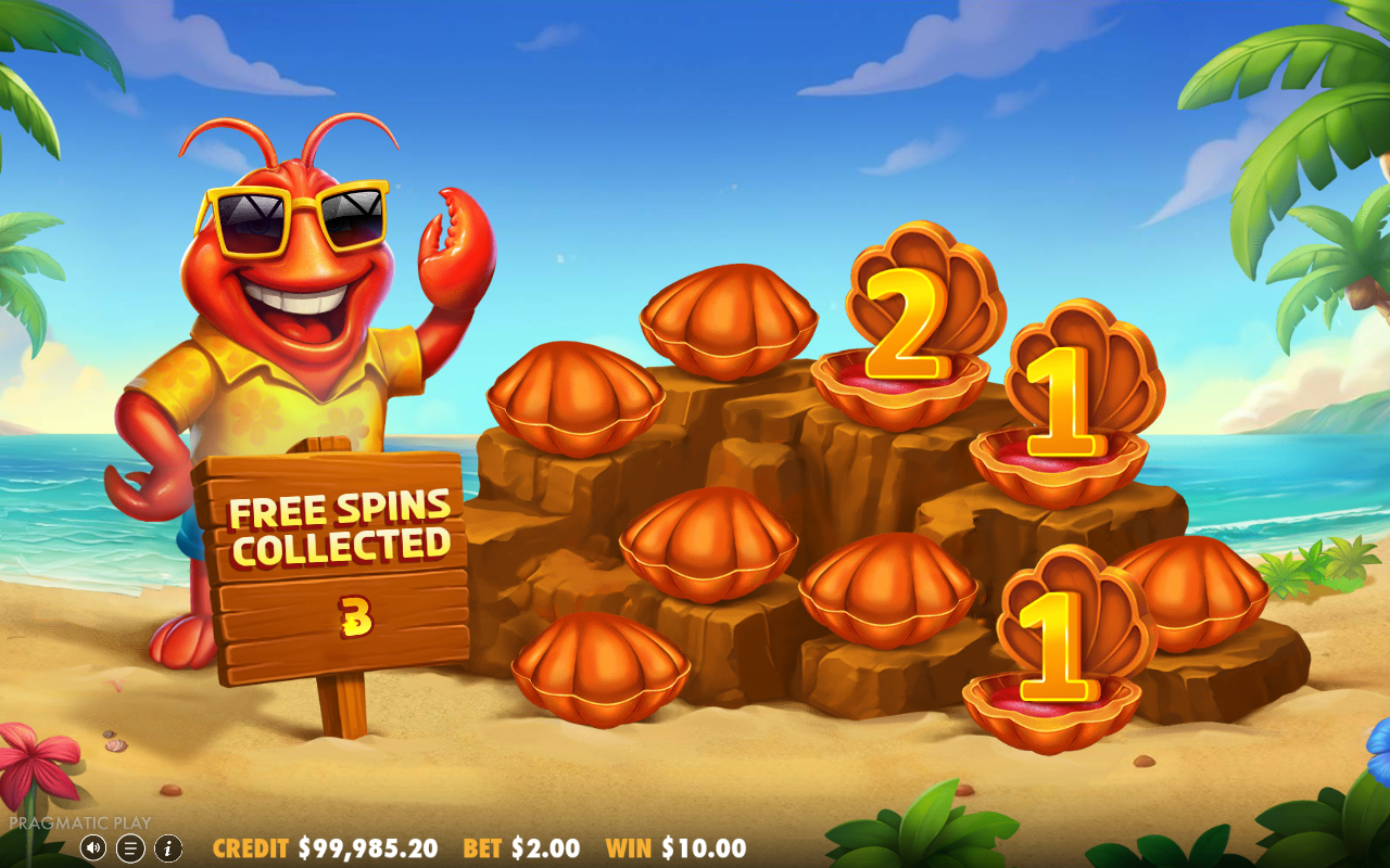 Lobster House gameplay showing wild multiplier tiles on the reels