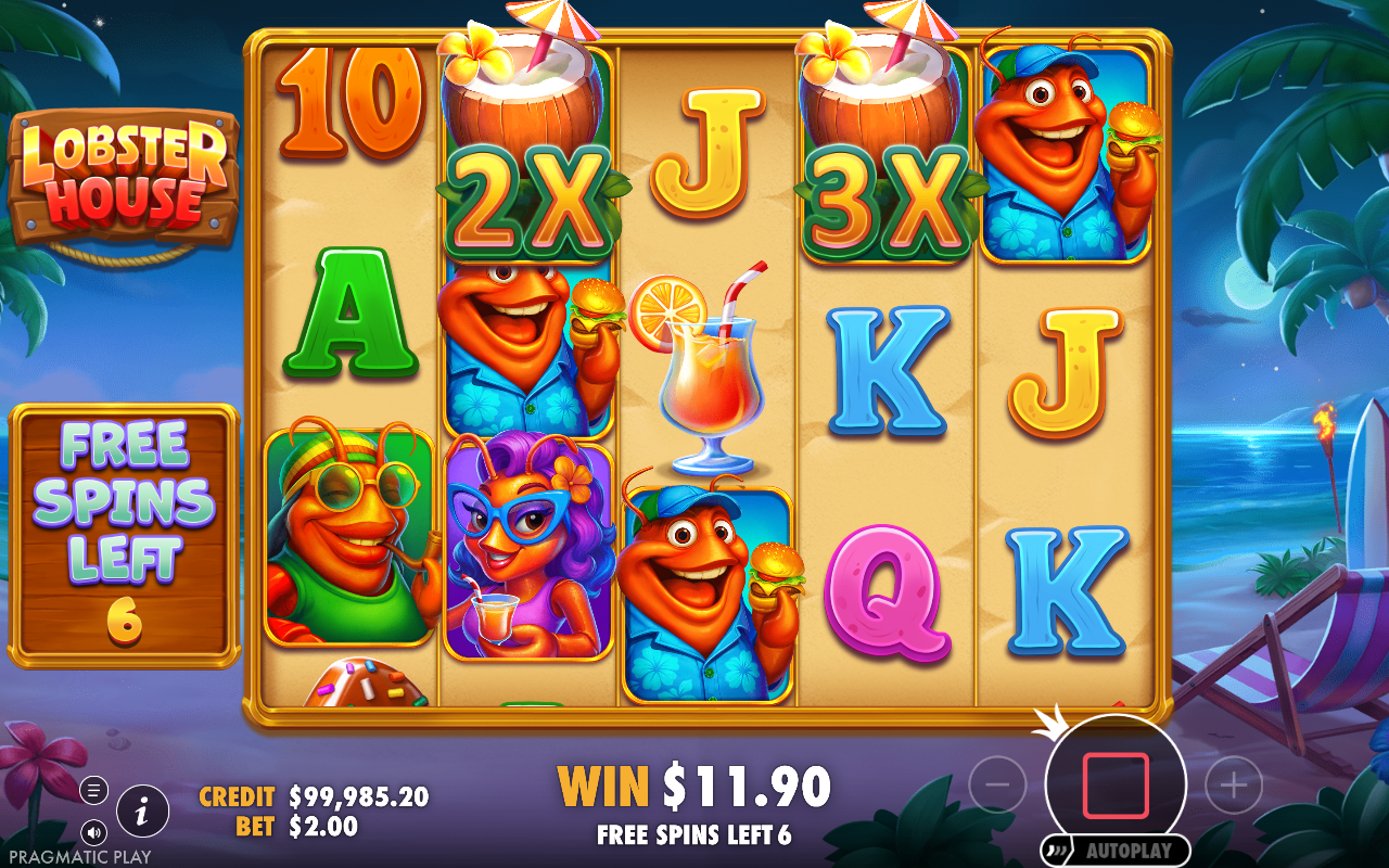 Lobster House free spins round with wild multipliers in play
