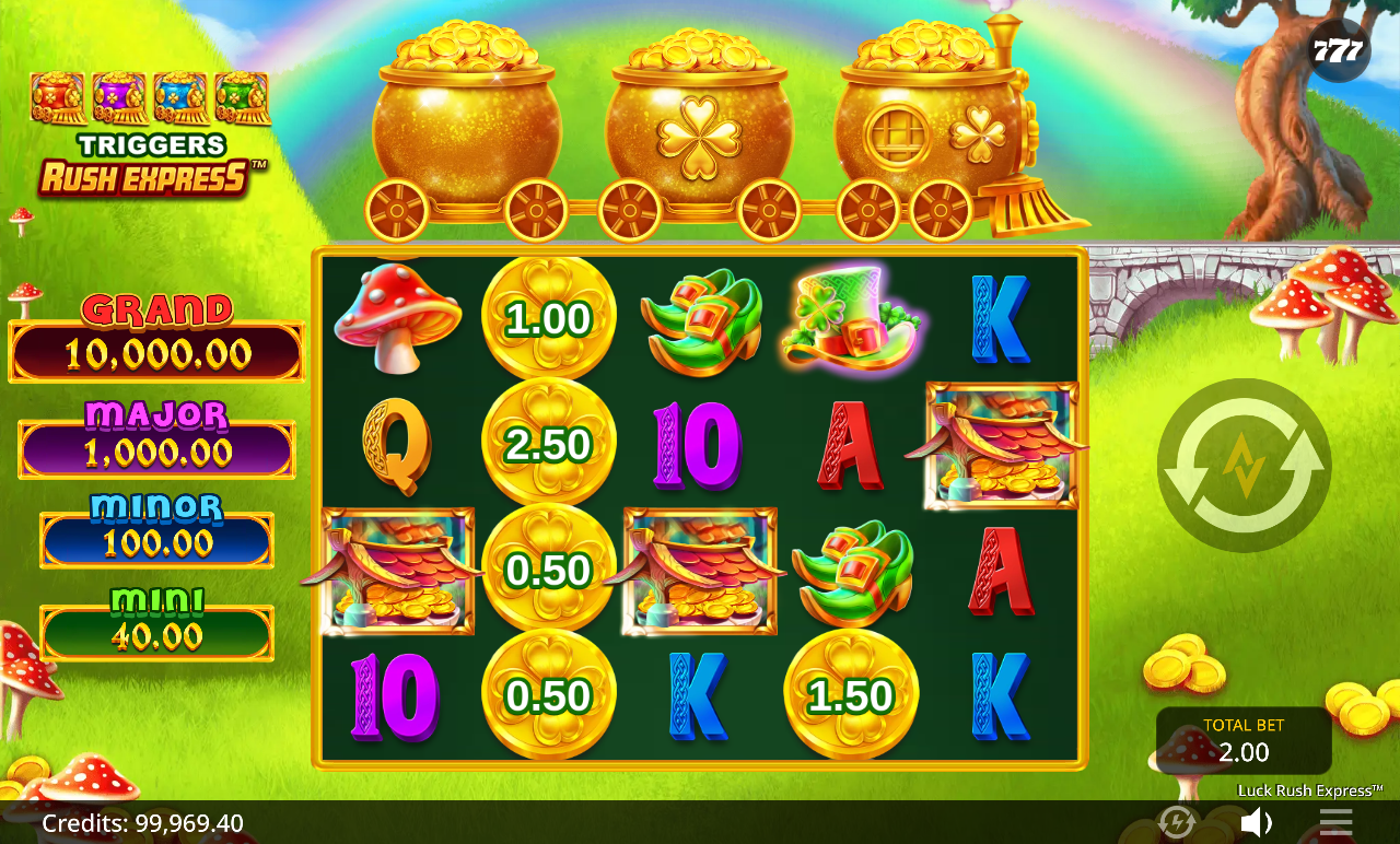 Luck Rush Express free spins gameplay