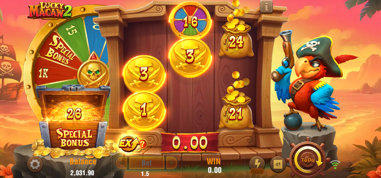 Lucky Macaw 2 Bonus play