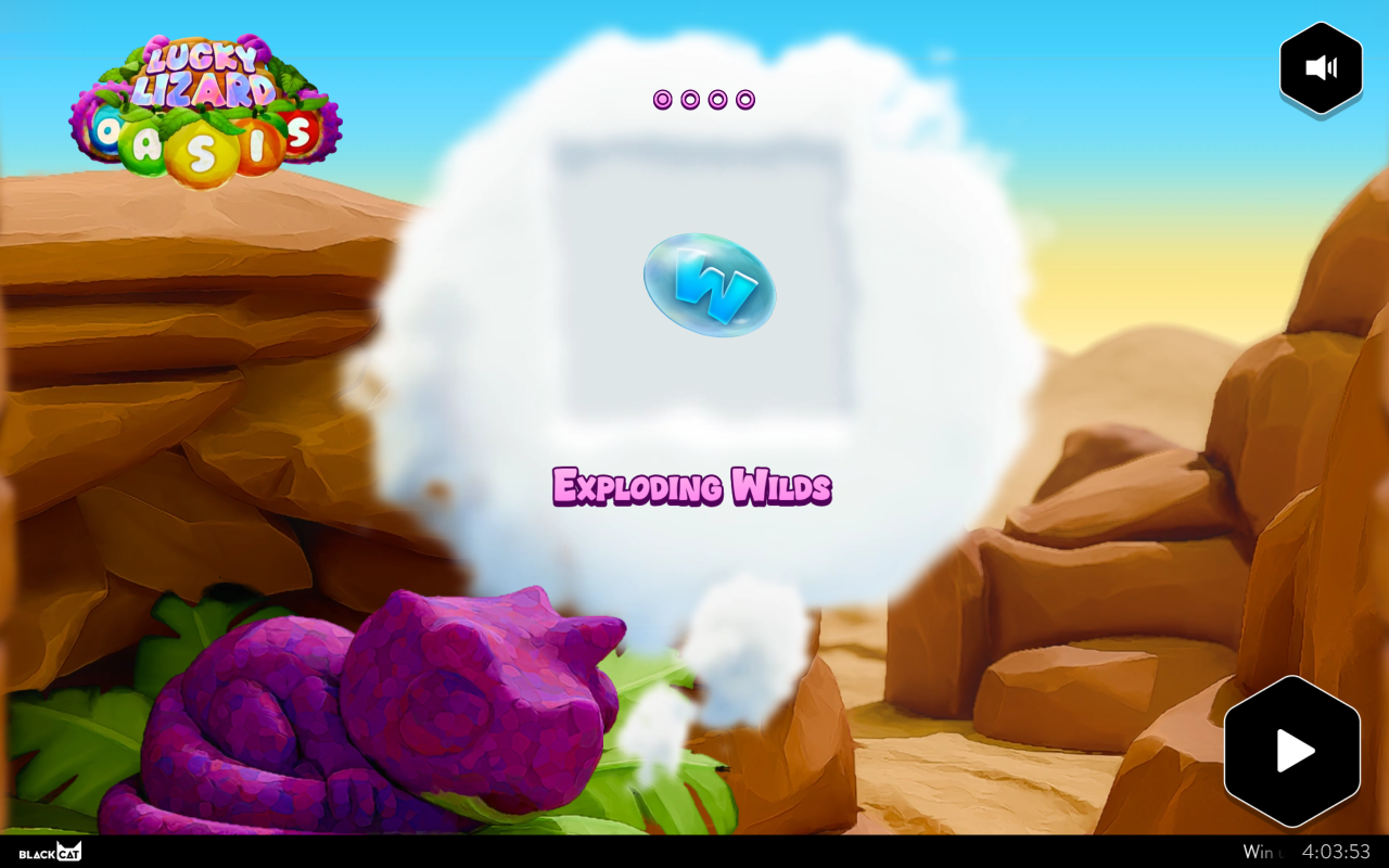 Lucky Lizard Oasis information screen