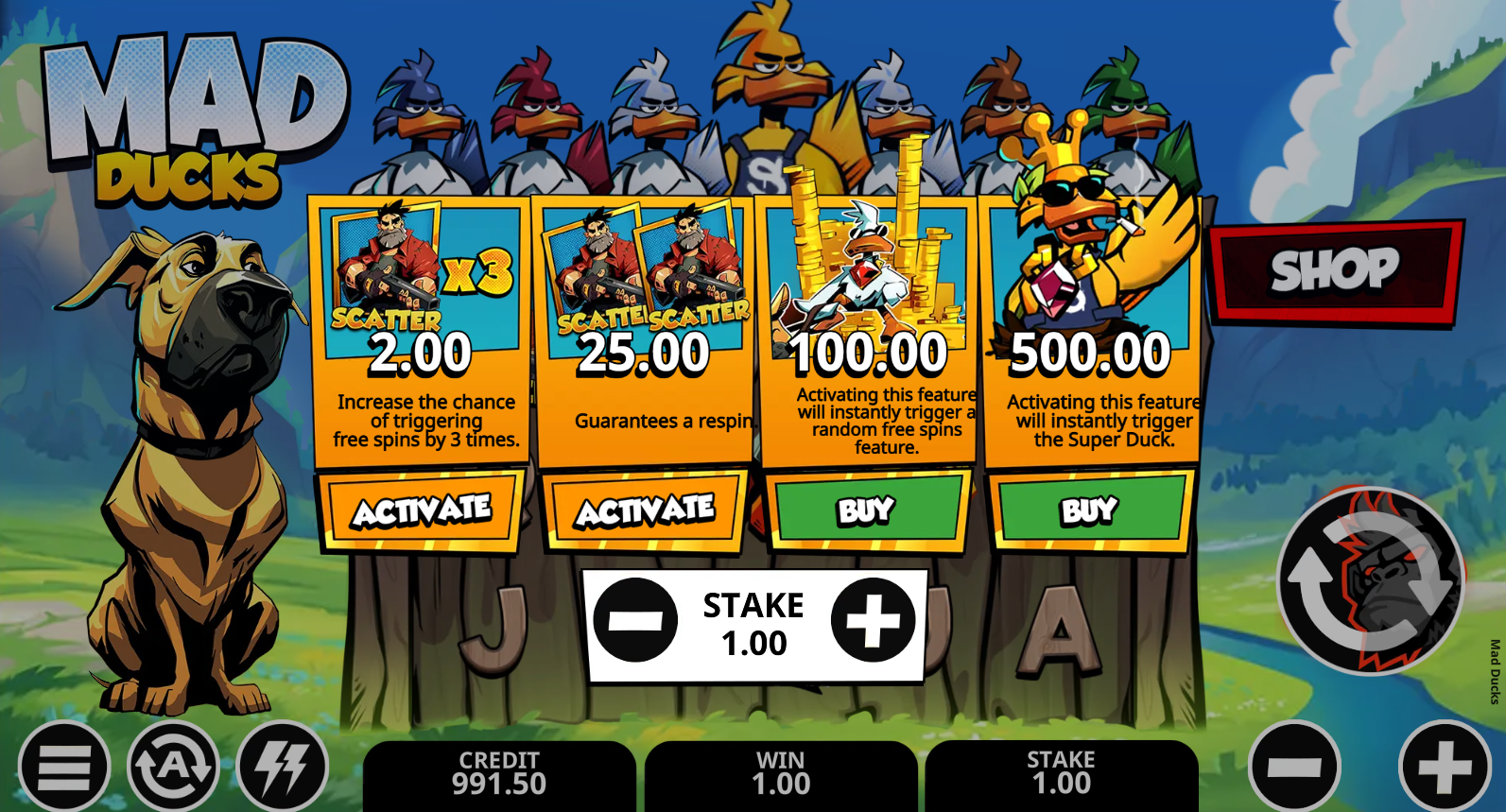 Mad Ducks bonus buy options