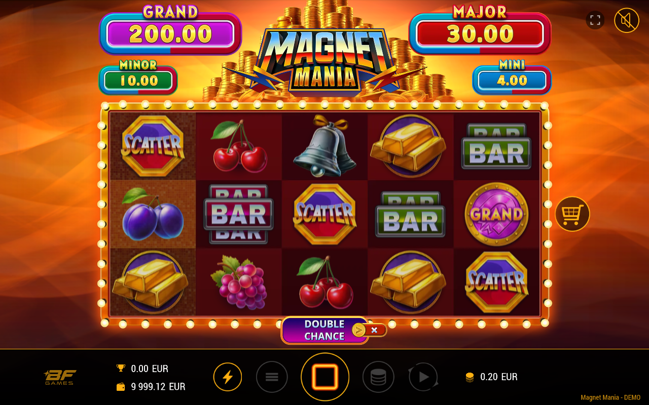 Magnet Mania gameplay showing coin symbols