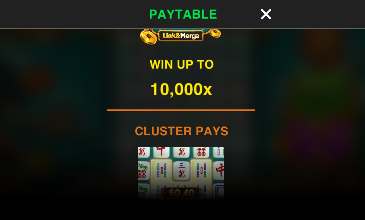 Mahjong Wilds Link&Merge information screen