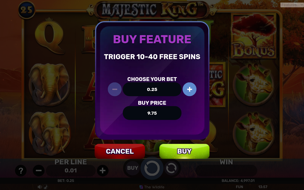 Majestic King bonus buy
