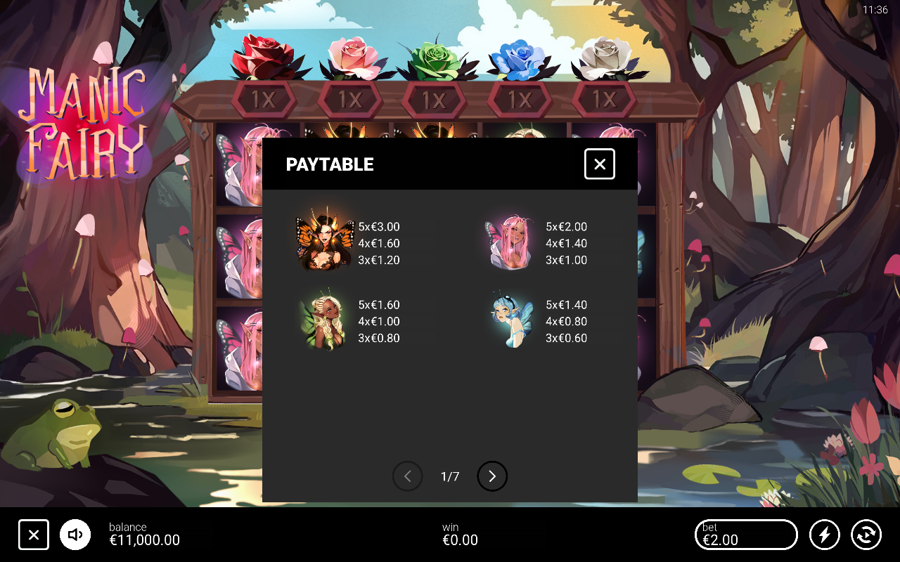 Manic Fairy information screen