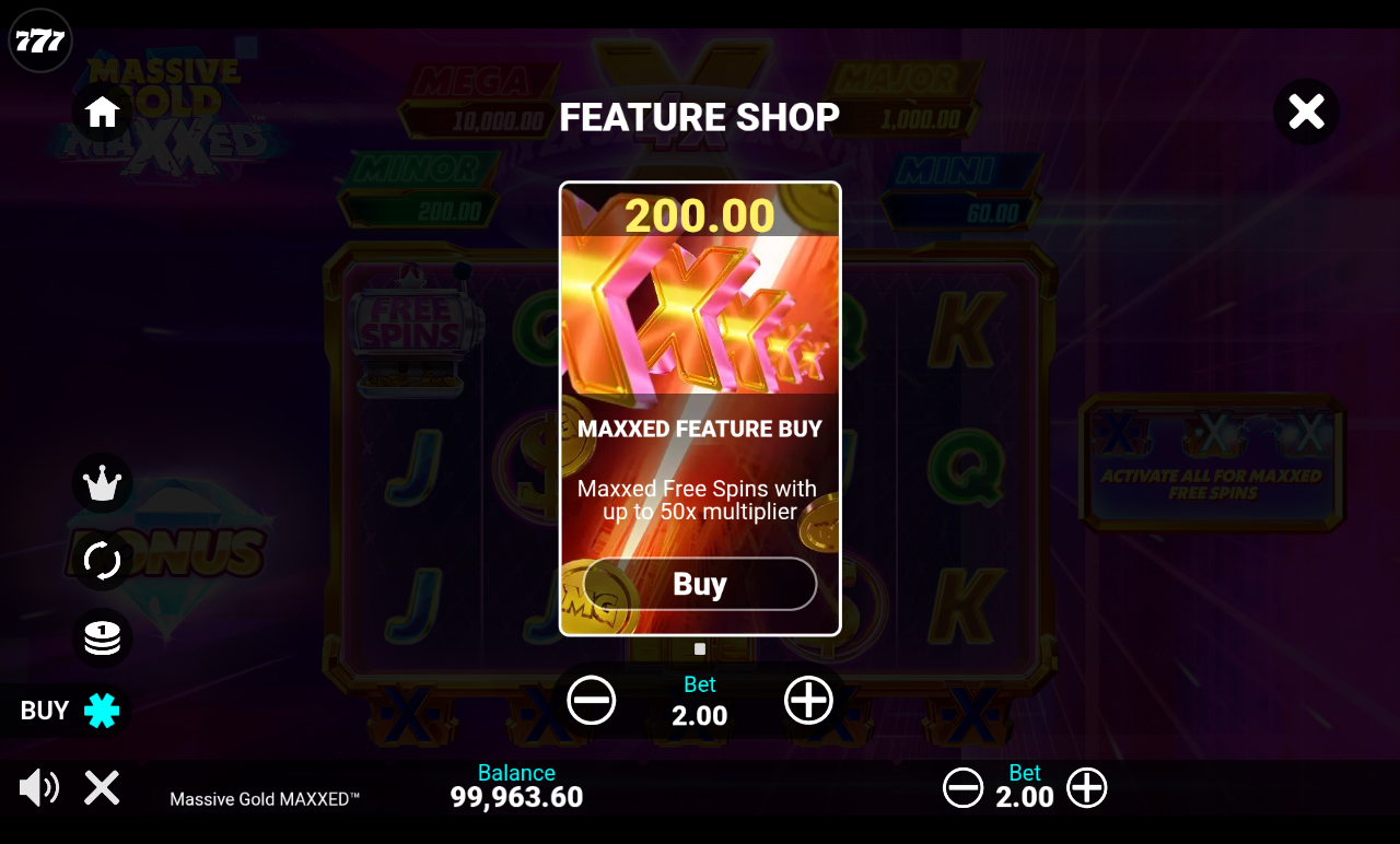 Massive Gold MAXXED bonus buy