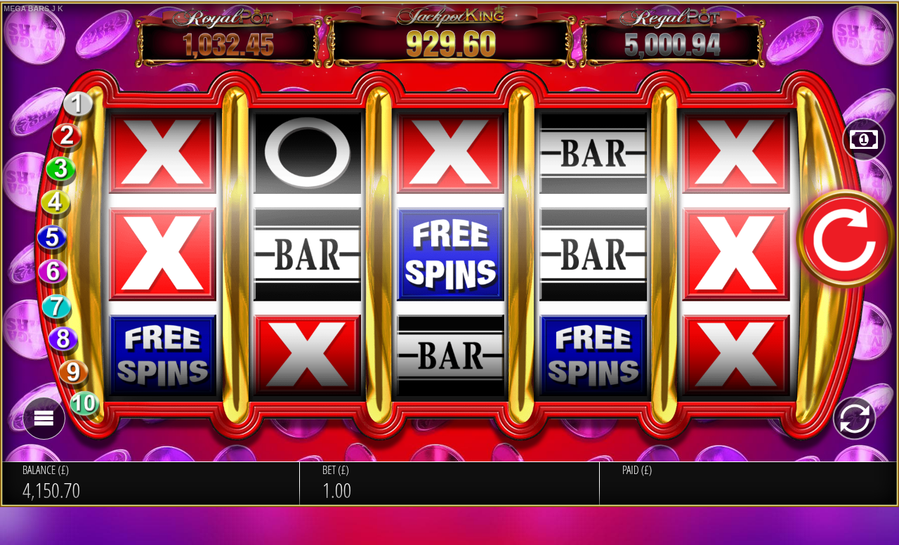 Megabars Jackpot King gameplay