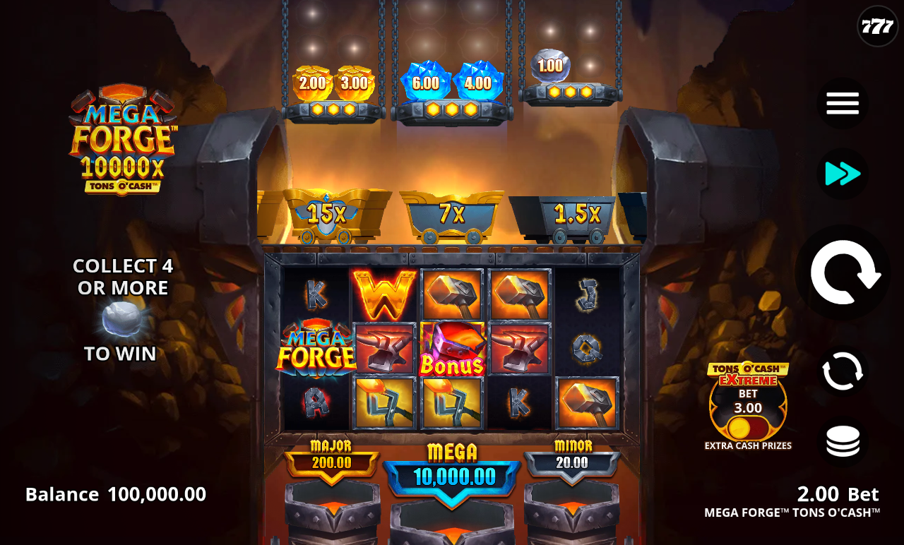 Mega Forge Tons O'Cash base game