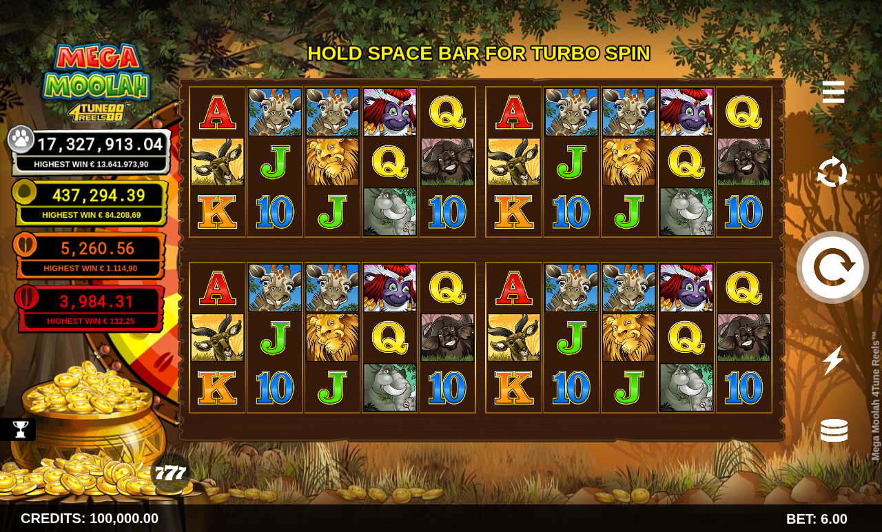 Mega Moolah 4Tune Reels base game