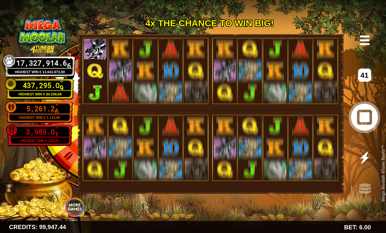 Mega Moolah 4Tune Reels gameplay