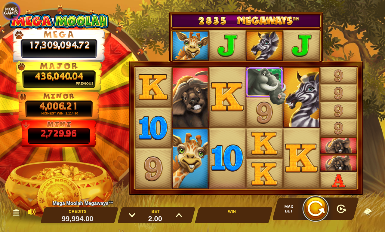Mega Moolah Megaways gameplay