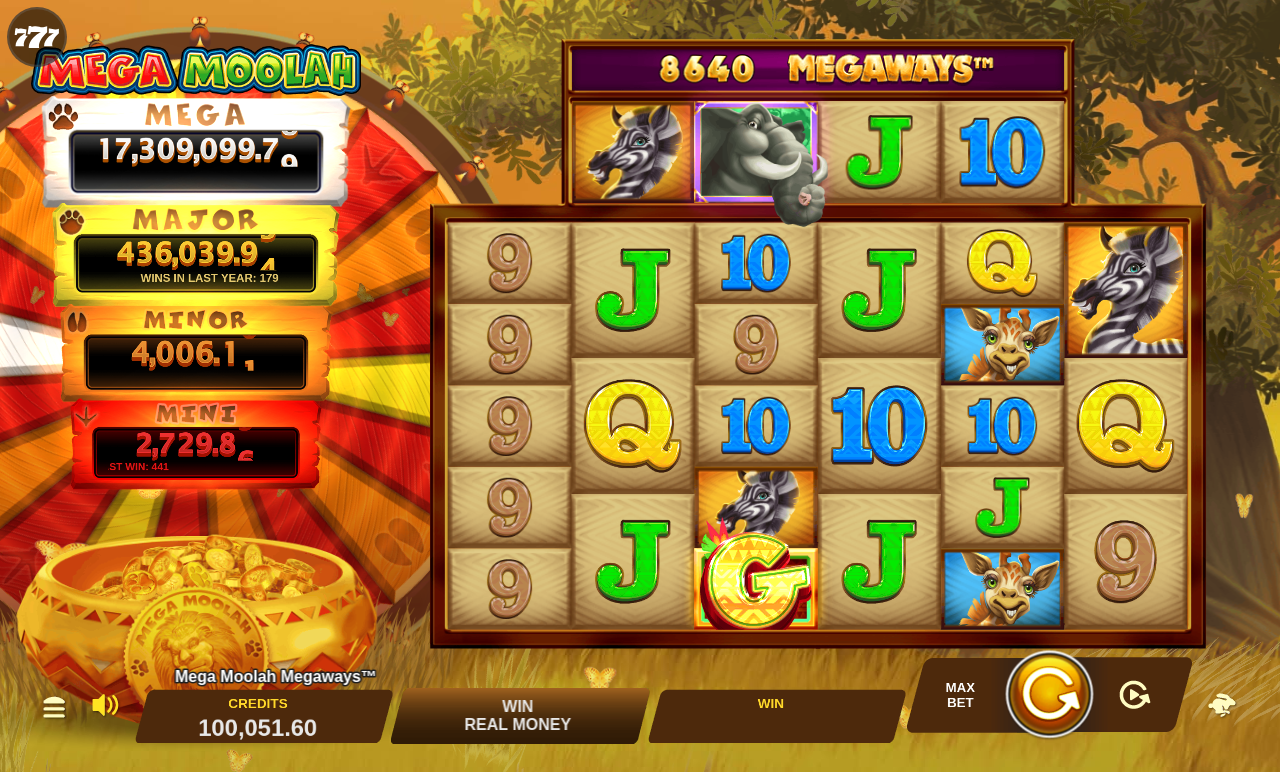 Mega Moolah Megaways gameplay