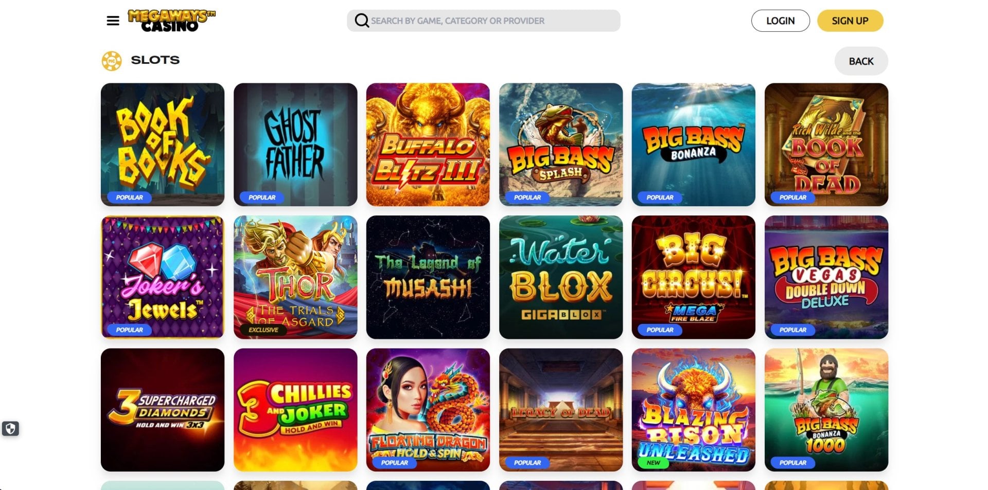 Megaways Casino Slot Selection
