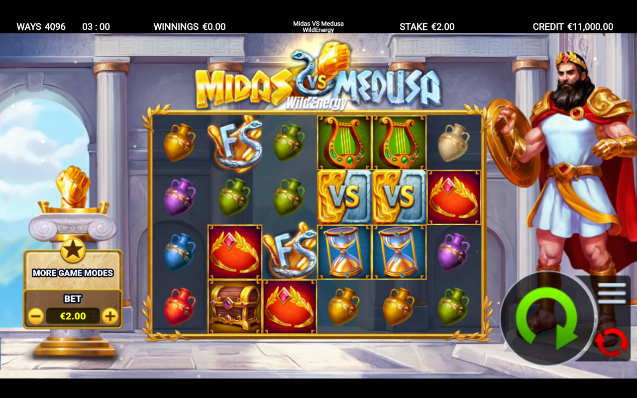 Midas VS Medusa WildEnergy base game