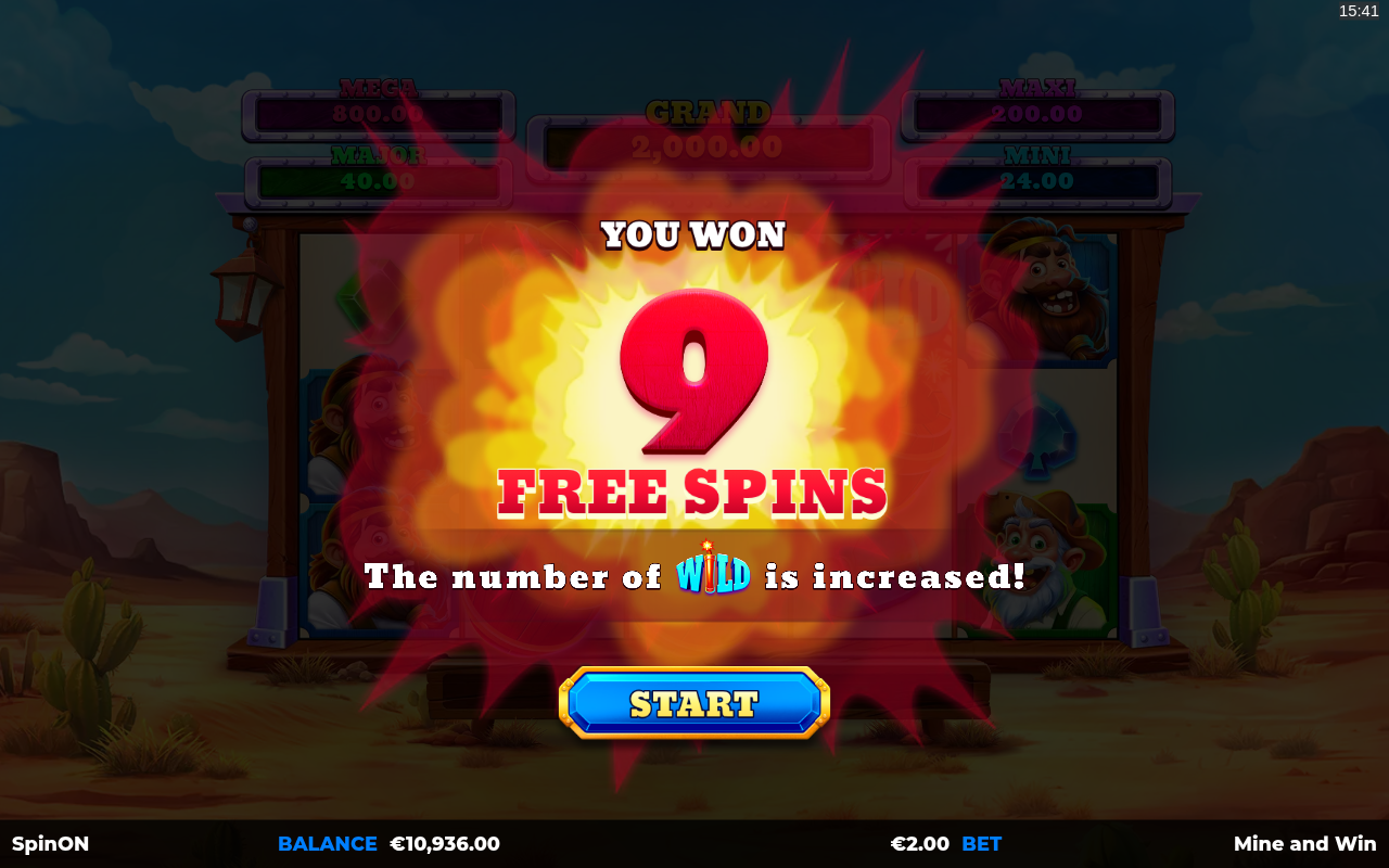 Mine And Win bonus round