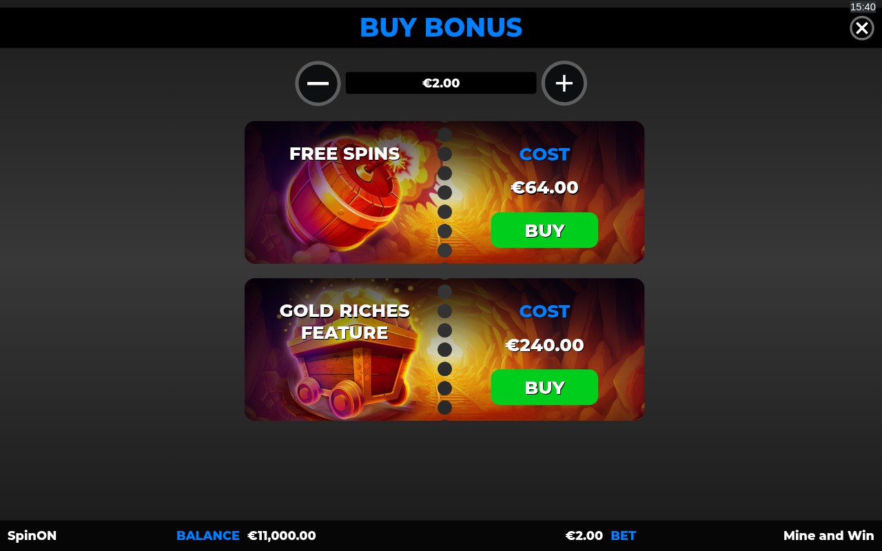 Mine And Win bonus buy