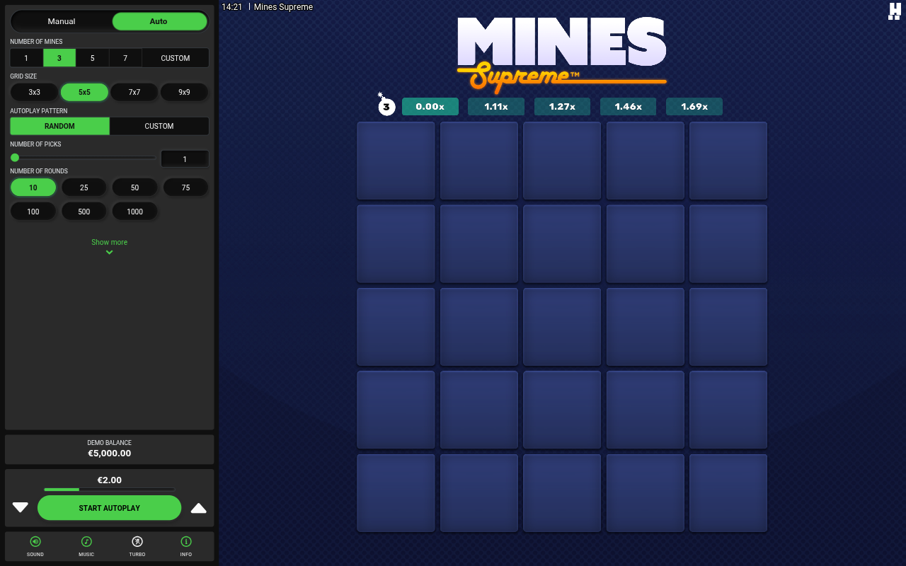 Mines Supreme base game