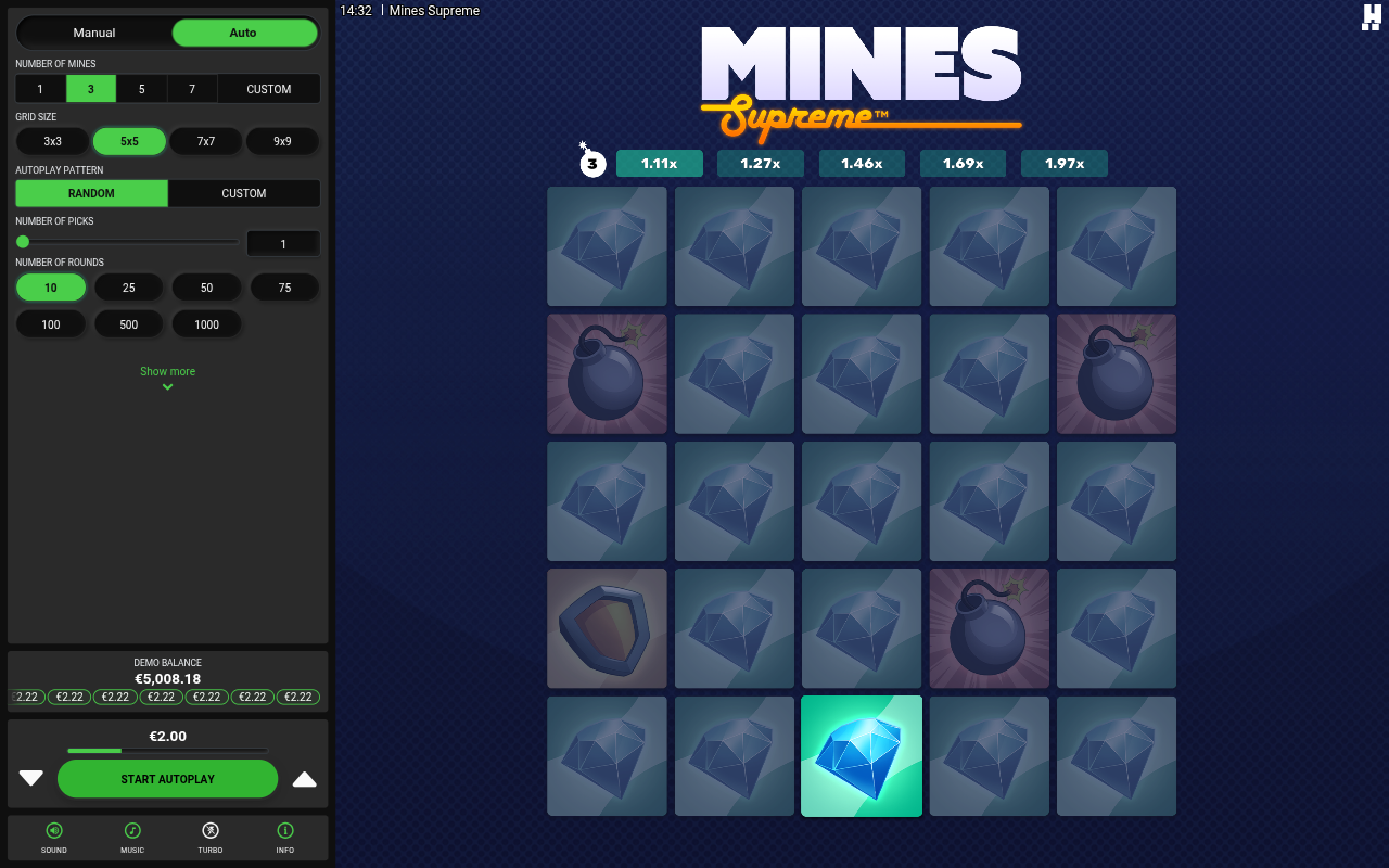 Mines Supreme gameplay