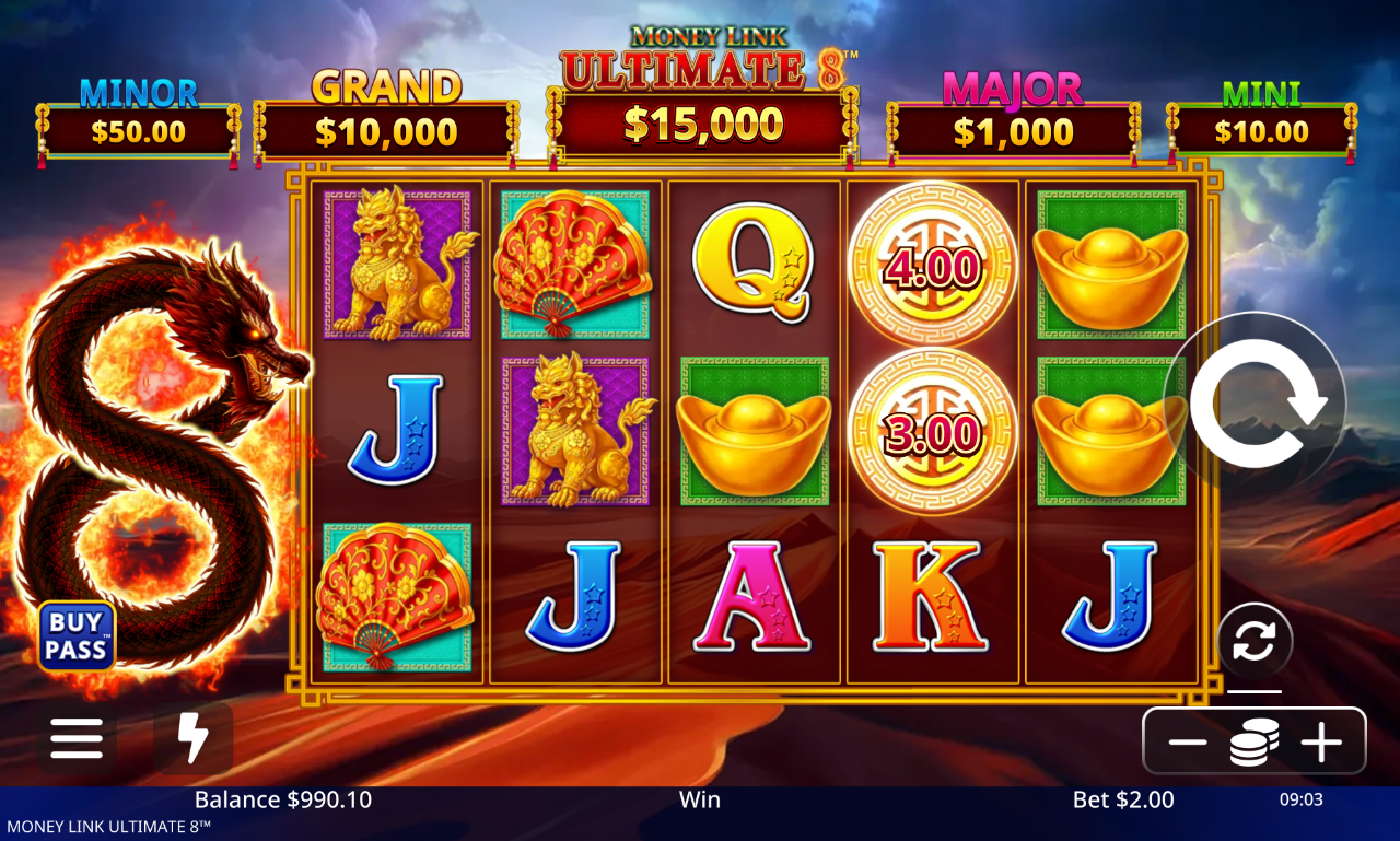 Money Link Ultimate 8 gameplay with mystery coins