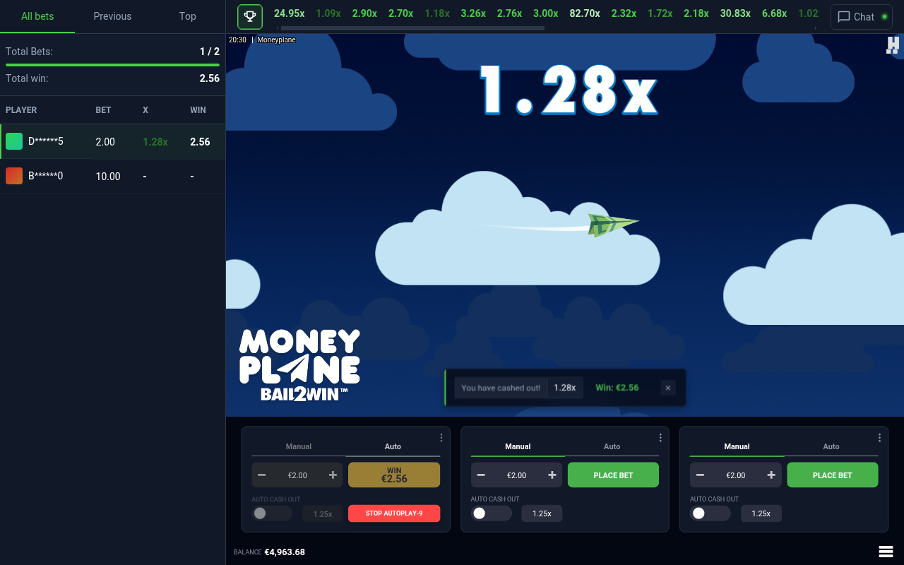 Moneyplane Bail2win gameplay